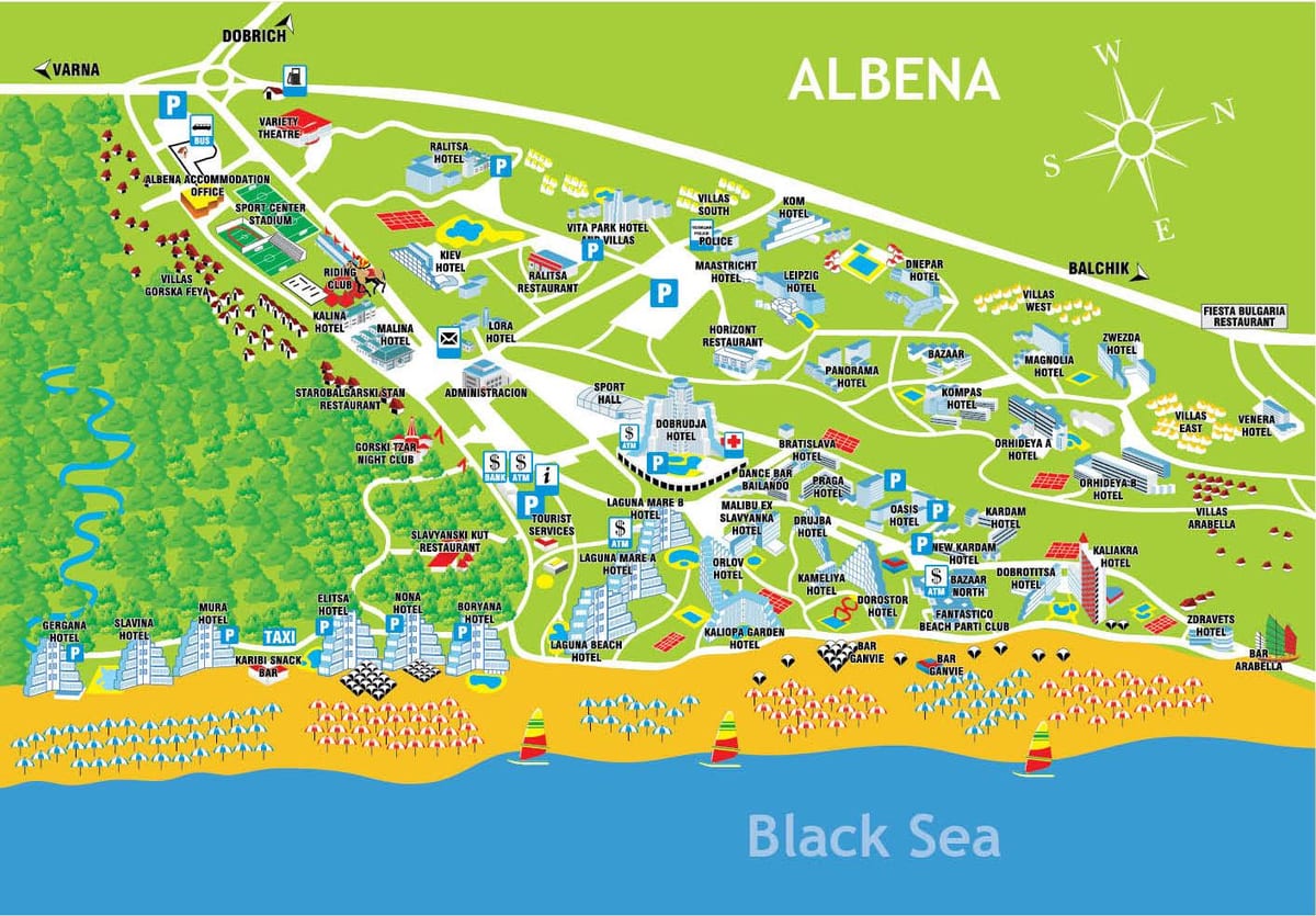 карта на Албена България