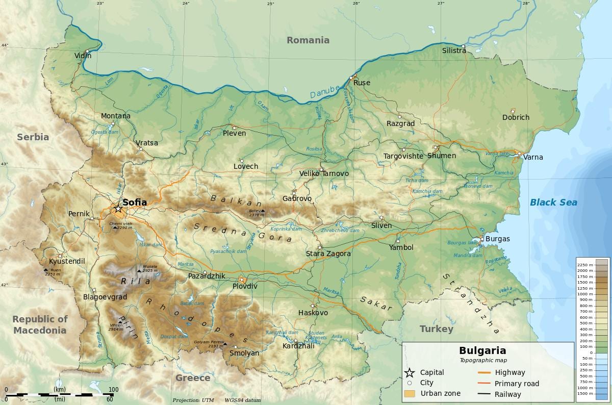карта на България география