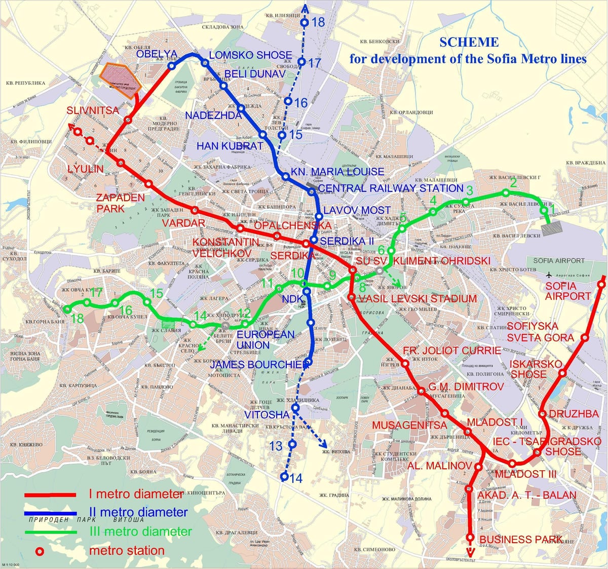 карта на България на метрото