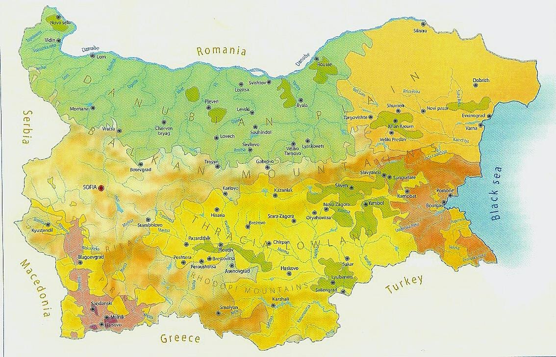 карта на България на климата