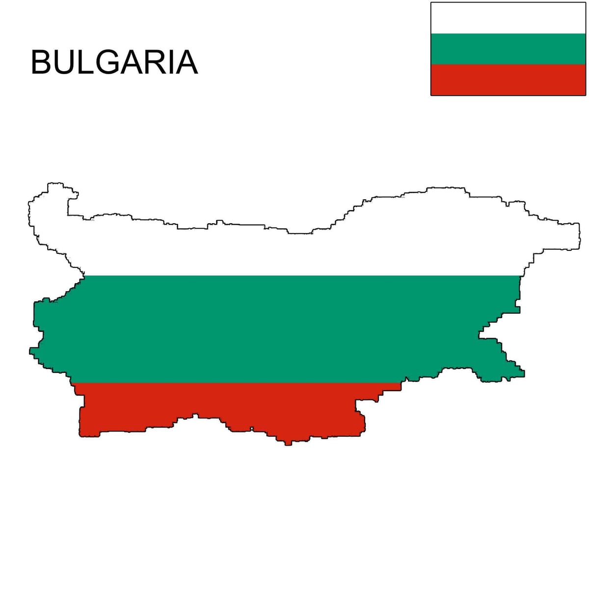 Българското знаме на картата 