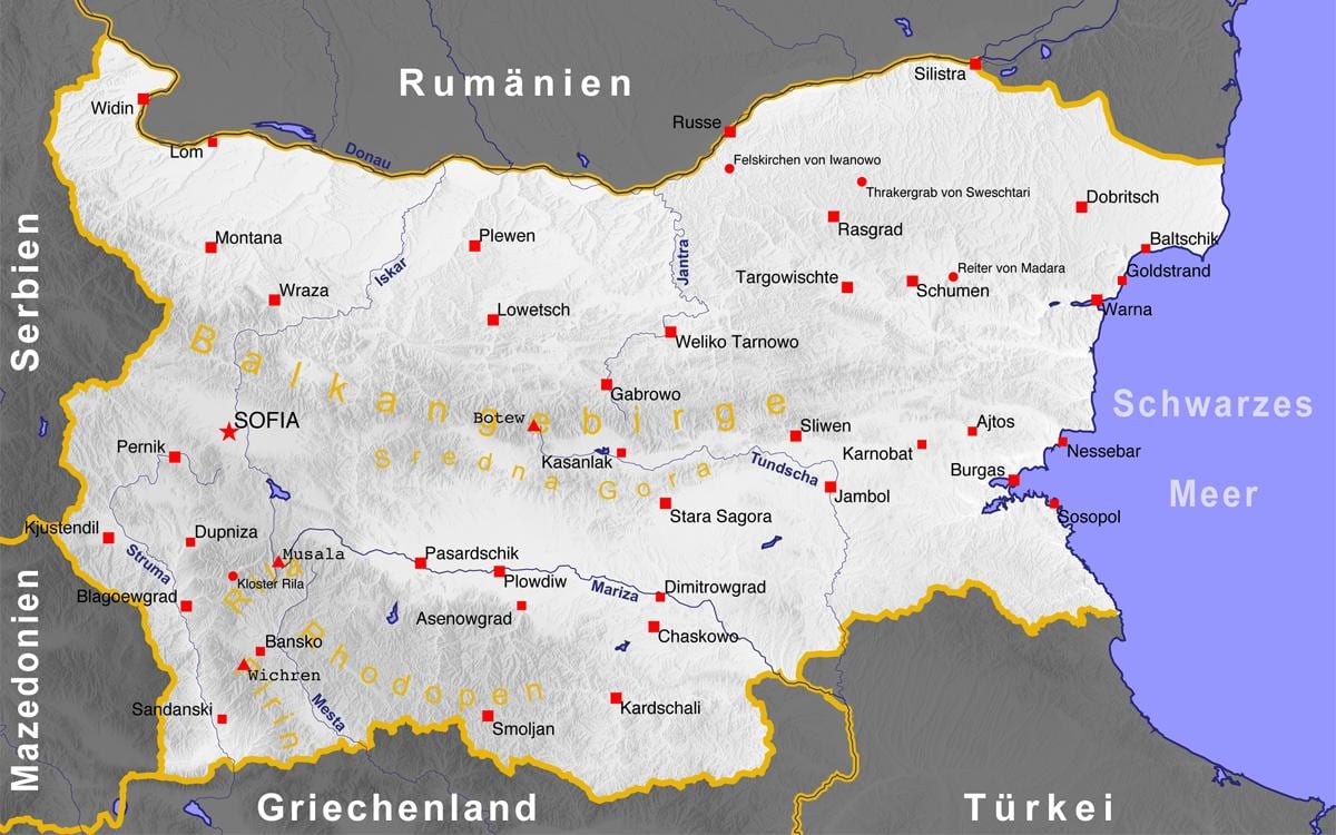 карта на българското черноморие