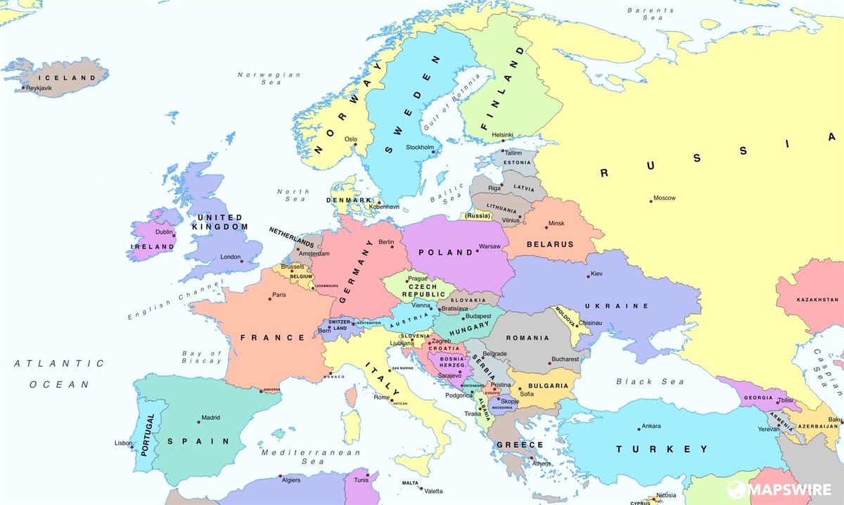 на картата на Европа в България