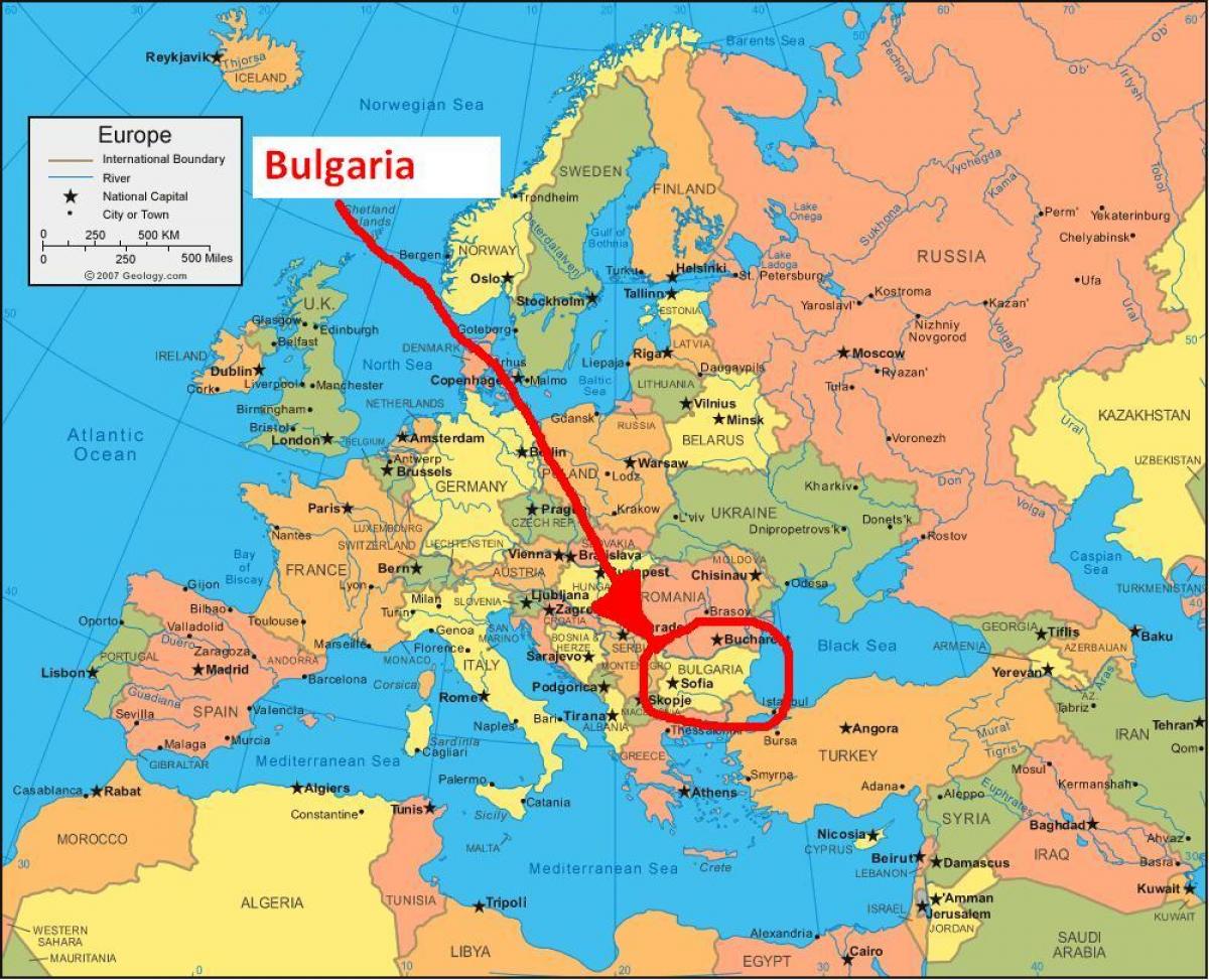 карта на България околните страни