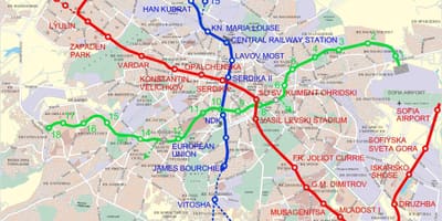 Карта на България на метрото