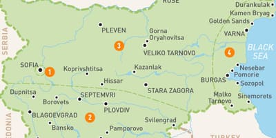 Региони на България на картата на