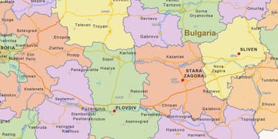 Карта на България политически