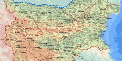 Картата подробна карта на България